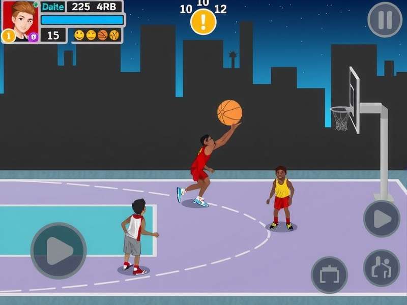 Intense 3v3 match in a Holi-themed arena Desi Slam Dunk Star gameplay screenshot